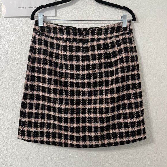 Maison d' Amelie Paris Tweed Mini Skirt Womens 8 Pink Black Clueless Preppy - Picture 4 of 5
